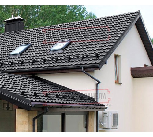 Металлочерепица Квинта плюс 3D RAL7024 Полиэстер-0,45