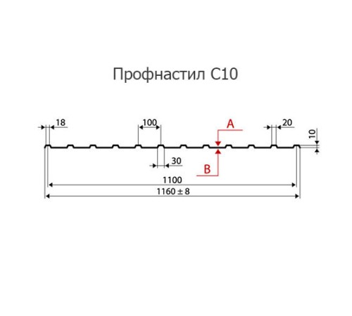 Профнастил нержавеющий С10 0.45 AISI 430