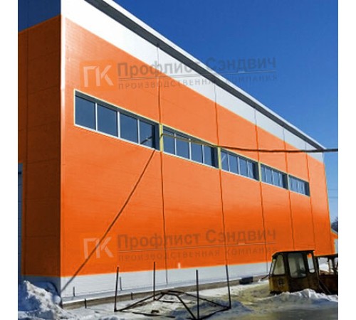 Сэндвич панели гладкие с пенополиизоциануратом, ширина 1000 мм, толщина 100 мм, 0.5/0.5, RAL2004
