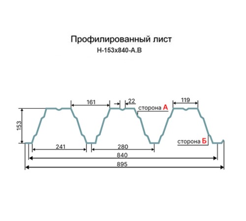 Профнастил Н153-840 RAL6005 Полиэстер-0,9